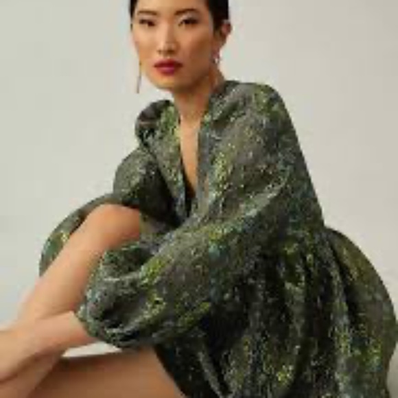 COREY LYNN CALTER DEEP-V JACQUARD DRESS - Picture 5 of 16